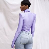 Women's 2021 New Winter Fashion High Neck Long Sleeve Slim Bodysuit main image 7