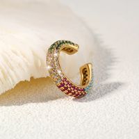 18k Real Gold Electroplated Zircon Rainbow C-shaped Ear Clip Accessories main image 7