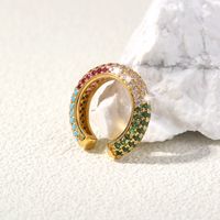 18k Real Gold Electroplated Zircon Rainbow C-shaped Ear Clip Accessories main image 8