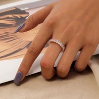Simple Style Rose Gold Female Copper Zircon Ring Wholesale main image 2