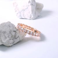 Simple Style Rose Gold Female Copper Zircon Ring Wholesale main image 7