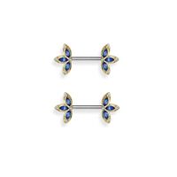 Nouveau Produit Trèfle Symétrique Anneau De Poitrine De Fleur Clouté De Diamants Piercing Bijoux main image 1
