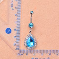 Personalized Water Drop Zircon Belly Button Nail Wholesale main image 4
