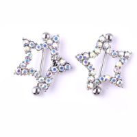Fashion Geometric Stainless Steel Five-pointed Star Breast Ring Wholesale main image 3