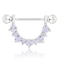 Fashion Geometric U-shaped Diamond-studded Stainless Steel Breast Ring Wholesale main image 2