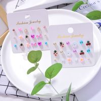 Heart Plating Alloy No Inlaid Earrings Ear Studs main image 3