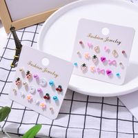 Heart Plating Alloy No Inlaid Earrings Ear Studs main image 4