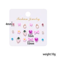 Heart Plating Alloy No Inlaid Earrings Ear Studs main image 6