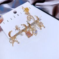 Yakemiyou Luxurious Bow Knot Copper Inlaid Zircon Zircon Earrings main image 4