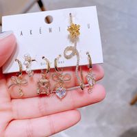 Yakemiyou Luxueux Noeud D'arc Le Cuivre Zircon Incrusté Zircon Des Boucles D'oreilles main image 2