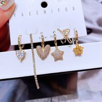 Yakemiyou Luxueux Cœur Le Cuivre Zircon Des Boucles D'oreilles main image 1