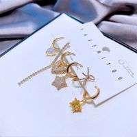 Yakemiyou Luxurious Heart Copper Zircon Earrings main image 3