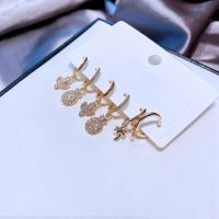 Exquisite Fashion Zircon Micro-inlaid Cactus Pineapple Coconut Copper Earrings Set main image 5