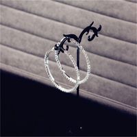 Super Large Crystal Earring Ring Inlaid Rhinestones Star Earrings sku image 2