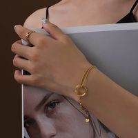Bague Bracelet Boîte Avec Chaîne De Perles Rondes Bracelet En Acier Au Titane main image 5