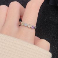 New Simulation Tourmaline Open Ring Inlaid With Colorful Zircon High Carbon Diamond Index Finger Ring main image 5