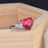 Classic Simulation Pigeon Blood Red Heart-shaped Ring European And American Open Ring main image 4