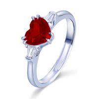 Classic Simulation Pigeon Blood Red Heart-shaped Ring European And American Open Ring main image 6