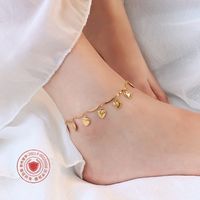 Jewelry Heart Anklet Titanium Steel 18k Gold Foot Ornament main image 3