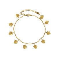 Jewelry Heart Anklet Titanium Steel 18k Gold Foot Ornament main image 6