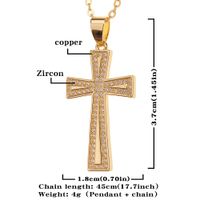 New Copper Micro-inlaid Zircon Cross Pendant Geometric Necklace Wholesale main image 5