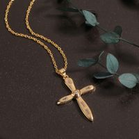 New Simple Jewelry Copper Cross Pendant Retro Necklace Clavicle Chain Wholesale main image 4