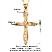 New Simple Jewelry Copper Cross Pendant Retro Necklace Clavicle Chain Wholesale main image 5