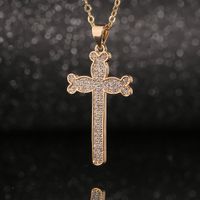 Simple Jewelry Copper Inlaid Zircon Cross Hundred Matching Ornaments Cross-border Necklace main image 3
