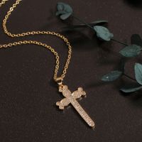 Simple Jewelry Copper Inlaid Zircon Cross Hundred Matching Ornaments Cross-border Necklace main image 4