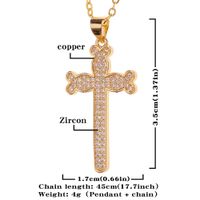 Bijoux Simples En Cuivre Incrusté De Zircon Croix Cent Ornements Assortis Collier Transfrontalier main image 5