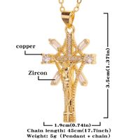 New Jewelry Copper Micro-inlaid Zircon Cross Pendant Fashion Retro Necklace main image 5