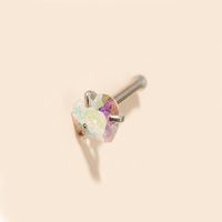 New Fashion Four-claw Color Zircon Nose Nail Ear Bone Nails main image 4