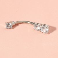 New Sexy 4 Claws Three Zircon Belly Button Ring Diamond Belly Button Nail Piercing Jewelry main image 1