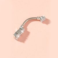New Sexy 4 Claws Three Zircon Belly Button Ring Diamond Belly Button Nail Piercing Jewelry main image 4