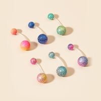 New Acrylic Frosted Transparent Rod Colorful Pattern 6-piece Belly Button Nail Belly Button Ring main image 5