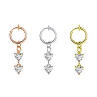 2 Four-claw Heart Stainless Steel Temperament Belly Button Buckles Set main image 1