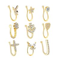 Jewelry Wholesale Non-perforation 9-piece Nose Ring Nose Clip Anti-allergic Rhinestone Nose Ring main image 2