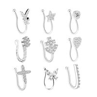 Jewelry Wholesale Non-perforation 9-piece Nose Ring Nose Clip Anti-allergic Rhinestone Nose Ring main image 3