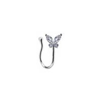 Openings Without Perforation U-shaped Clip Butterfly Nose Nail Nose Chain 10-piece Nose Ring Jewelry main image 5