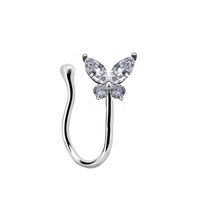 Fashion Geometric Butterfly Fake Nose Ring Three-piece Nose Clip Nose Ring main image 6