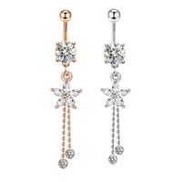 2021 Five-pointed Star Zircon Tassel Belly Button Ring Umbilical Ornament Piercing Jewelry main image 1