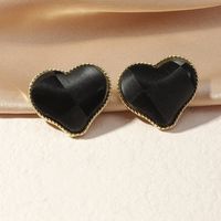 Color Earrings Cute Mini Stereo Heart Earrings Korean Earrings sku image 3