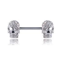 New Jewelry Diamond Skull Nipple Ring Jewelry sku image 1