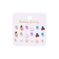 Heart Plating Alloy No Inlaid Earrings Ear Studs sku image 1