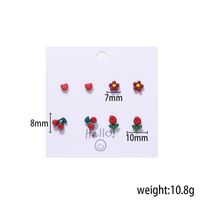 Korean Fashion Flower Bow 6 Pairs Of Earrings Set New Pearl Earrings sku image 40