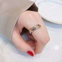 Simple Three-ring Titanium Steel Ring Wholesale main image 1