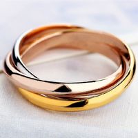 Simple Three-ring Titanium Steel Ring Wholesale main image 6