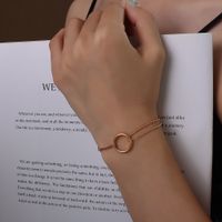 Bague Bracelet Boîte Avec Chaîne De Perles Rondes Bracelet En Acier Au Titane sku image 2