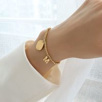 الإنجليزية M إلكتروني الحصري قلادة مجوهرات التيتانيوم الصلب مطلي 18k سوار الجملة Nihaojewelry sku image 17