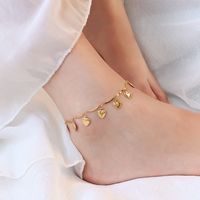 Jewelry Heart Anklet Titanium Steel 18k Gold Foot Ornament sku image 1